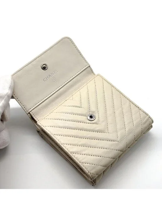 Chanel Chevron Stitch Hook Trifold Wallet - Picture 3 of 13